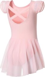 Suggest a better title and return a single title only without any other comments: DIPUG Ballet Leotards for Girls Ballet Leotard with Skirt Toddler Dance Leotards Flutter Sleeve and Criss-Cross Back
