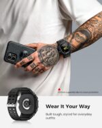 amBand Rugged Case with Band for Apple Watch Ultra 3/2/1 49mm, M3 Military Grade Shockproof Cover, Includes Screen Protector Kit, Tactical Band for Men - Compatible with iWatch Ultra, Matte Black - Image 8