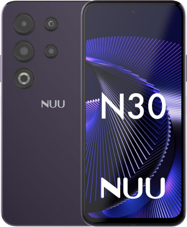 NUU N30 Cell Phone Unlocked for T-Mobile, Mint, Metro, Qlink, Tello 6GB/128GB, Teen Phone, Dual SIM 4G, Octa-Core 6.7" 90Hz HD+, Any Parental APP, Unlocked Android Phones, Purple, 1 Year US Warranty
