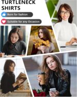 Dalavch 4 Pack Women’s Turtle Neck Long Sleeve Shirts Fall Fashion Turtleneck Baselayer Undershirts Tops Underscrub - Image 6