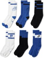 Nike Unisex Kids' Everyday Cushioned Socks - Crew, Ankle, or No-Show (6 Pairs) | Boys and Girls