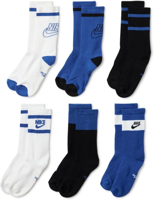 Nike Unisex Kids' Everyday Cushioned Socks - Crew, Ankle, or No-Show (6 Pairs) | Boys and Girls