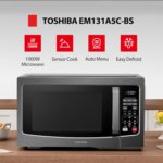 TOSHIBA EM131A5C-BS Countertop Microwave Ovens 1.2 Cu Ft, 12.4" Removable Turntable Smart Humidity Sensor 12 Auto Menus Mute Function ECO Mode Easy Clean Interior Black Color 1000W - Image 2