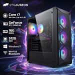 STGAubron Gaming PC Computer Desktop, Intel Core i7 8th Gen up to 4.1G, GeForce RTX 3050 6G, 16G DDR4, 512G SSD, WiFi 6, BT 5.2, RGB Fan x4, Windows 11 Home - Image 2