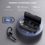 Bluetooth Headset V6.1,100 Hrs Talk Time Single-Ear Earbud,CVC8.0 Noise Cancelling Earpiece,Wireless Headset with Mic for Work,Driving Headphone for Android,iOS,Laptop,Office,Truck Driver - Image 5