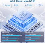 Beelink Mini S13 PRO Mini PC Intel 13th N150(Up to 3.6GHz), 16GB DDR4 500GB SSD, Micro PC 4K Dual HDMI Display/1000Mbps LAN/WiFi6/BT5.2/USB3.2/WOL Home/Office Mini Computer - Image 3