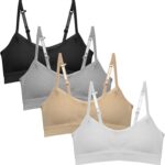 Suggest a better title and return a single title only without any other comments: Popular Girls Padded Training Bra Pack – Crop Cami Training Bras for Girls. Seamless Bra Design with Removable Padding