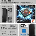 HP Elite 805 G9 SFF Business Desktop Computer, AMD Ryzen 5 8500G, 8GB DDR5, 512GB PCIe, Radeon 740M Graphics, Dual 4K Display Support, USB-C, HDMI, RJ-45, Wi-Fi, Wired KB & Mouse, Win11 - Image 2
