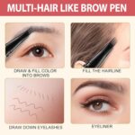 LAVONE Eyebrow Pen, 2-in-1 Eyebrow Pencils for Women with 4 Tip Microblading Eyebrow Pencil and Curved Precise Brow Pencil, Waterproof Eyebrow Pencil Create Full, Natural Hair-Like Brows, Dark Brown - Image 6
