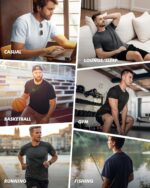 3 Pack Workout Mens Shirts - Quick Dry Causal Moisture Wicking Work Gym Athletic Short Sleeve for Running Sport Lounge - Image 2