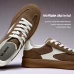 Vilanva Women's Fashion Sneakers Casual Tennis Shoes with Genuine Suede Classic Retro Gum Sole Walking Trendy Footwear - Image 4