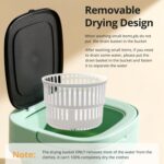 Portable Washing Machine, Mini Washer, 16L Upgraded with Spin Basket, Foldable Design Ideal for Apartment, Home and Hotel, portable washer 3 Cleaning Modes Suitable for Small Clothes - Image 6