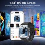 Smart Watches for Men Women, 1.83" HD Touchscreen with Bluetooth Calling, IP68 Waterproof Fitness Tracker, 120+ Sport Modes, 24/7 Heart Rate & Sleep Monitor, Compatible with iPhone Android (Black) - Image 2