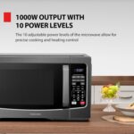 TOSHIBA EM131A5C-BS Countertop Microwave Ovens 1.2 Cu Ft, 12.4" Removable Turntable Smart Humidity Sensor 12 Auto Menus Mute Function ECO Mode Easy Clean Interior Black Color 1000W - Image 6