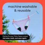 Suggest a better title and return a single title only without any other comments: Thinx Teens Period Underwear, Brief-Style Period Panties for Teens, Holds Up to Regular 12 Tampons, Period Panties, Reusable - Image 6