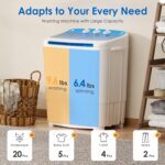 INTERGREAT Portable Washer and Dryer, 16 lbs Mini Small Washing Machine Combo with Spin Dryer, Compact Twin Tub Laundry Washer Machine for Apartments, Dorm, Rv, Camping, Blue - Image 5