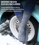 Merino Wool T-Shirt Mens - Merino Wool Undershirt Thermal Shirt for Men and Hiking Socks - Image 5