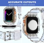 XYF Compatible for Crystal Clear Apple Watch Bands, 49mm 46mm 45mm 44mm 42mm 41mm 40mm 38mm Bumper Case for Men Women Jelly Sport Cover Strap for iWatch Ultra 3 2 Series 11 10 9 8 7 SE 6 5 4 3 - Image 4
