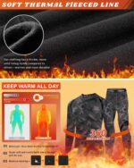 Muezna Men's Thermal Top and Bottom Set Underwear Long Johns Base Layer with Soft Fleece Lined - Image 2