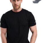 Merino Wool T-Shirt Mens - Merino Wool Undershirt Thermal Shirt for Men and Hiking Socks