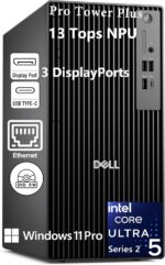 Dell Pro Tower Plus Desktop Computers, Intel 14-Core Ultra 5 235 (13 Tops NPU), 32GB DDR5 RAM, 1TB PCIe SSD, Copilot AI Business PC, DVDRW, 3 DisplayPorts, 2 Type-C, WiFi Adapter, Windows 11 Pro