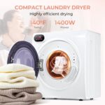Euhomy 2.65 Cu.Ft Portable Dryer with Exhaust Hose, clothes dryer with four functions, 1400w dryer machine with Stainless Steel Drum, Suitable for Apartments, RVs, Gym - Image 2