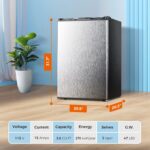 Kismile Small Freezer Upright, 3.0 Cu.ft Mini Freezer with Adjustable Thermostat, Removable Shelves, Reversible Single Door, Stand Up Freezer for Bedroom/Home/Dorms/Apartment (Stainless Steel) - Image 6