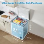 Midea MERC05C4BAWW Chest Freezer, 5.1 Cubic Feet Freezer With Removable Basket, Interior LED Light, Adjustable Temperature, For Kitchen Apartment Office, White - Image 3