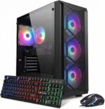 STGAubron Gaming PC Computer Desktop, Intel Core i7 8th Gen up to 4.1G, GeForce RTX 3050 6G, 16G DDR4, 512G SSD, WiFi 6, BT 5.2, RGB Fan x4, Windows 11 Home