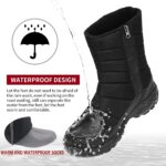 SILENTCARE Mens Winter Mid-Calf Snow Boot Fur Warm Waterproof Slip On Outdoor Athletic - Image 3
