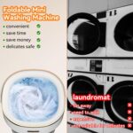 Portable Washing Machine, Mini Washer and Spin-Dryer With Folding Hanger, 16L Large Capacity Small Compact Laundry Machine of Underwear, Baby Clothes, for Apartments, Dormitories, RV, Travel, (White) - Image 7