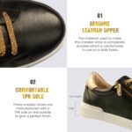 JATAREA Women's Fashion Sneakers – Genuine Leather Casual Shoes, Comfortable Cushioned Insole, Stylish Lifestyle, Lightweight & Durable Travel Sneakers - Image 4