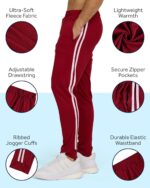 PURE CHAMP Men’s 3 Pack Mesh Joggers with Zipper Pockets, Athletic Pants for Men – Moisture-Wicking Gym Sweatpants Men - Image 2