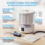 Mini Washing Machine - 3L Underwear Washing Machine with 6000mAh battery + 2 FREE Gifts of Soup dispenser Brush + Mesh Laundry Bag - Image 6