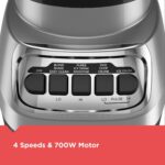 BLACK+DECKER PowerCrush Multi-Function Blender with 6-Cup Glass Jar, 4 Speed Settings, Silver - Image 3