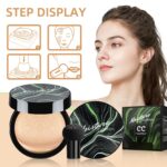 Suggest a better title and return a single title only without any other comments: Mushroom Head Air Cushion CC Cream - Tattoo Cover up BB Cream Foundation Makeup Moisturizing Concealer Long-Lasting, Cushion Foundation Full Coverage Self Adjusting (Natural) - Image 9