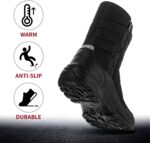 SILENTCARE Mens Winter Mid-Calf Snow Boot Fur Warm Waterproof Slip On Outdoor Athletic - Image 6