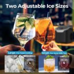 Countertop Ice Maker Machine, 8 Ice Cubes in 6 mins, 26lb/Day Ice with 2 Sizes- Portable Mini, Energy Saving & Basket/Scoop for Home/Party/Travel/Camping/Bar,Black - Image 4