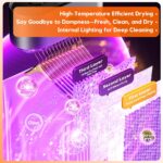 Portable Clothes Dryer, Clothes Dryer Hold 12 Items Up, With Time Setting、Remote Control, Portable Dryers For Laundry, Apartments, RV, Travel, Low noise、Energy Saving (Grey) - Image 5