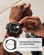 amBand Rugged Case with Band for Apple Watch Ultra 3/2/1 49mm, M3 Military Grade Shockproof Cover, Includes Screen Protector Kit, Tactical Band for Men - Compatible with iWatch Ultra, Black Gold - Image 7