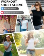 Dalavch 4 Pack Women's Workout Shirts Compression Short Sleeve Crew Neck Running Yoga Gym Athletic Fitted Crop T-Shirts Top - Image 7