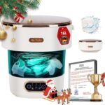 5.0 New Upgraded Portable Washing Machine 16L Mini Foldable Washer [SGS certified German high-efficiency motor] [Hidden UV-C cleaning]Foldable Design Ideal for Hotel, Home, Apartment and Campain