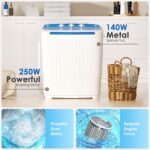 INTERGREAT Portable Washer and Dryer, 16 lbs Mini Small Washing Machine Combo with Spin Dryer, Compact Twin Tub Laundry Washer Machine for Apartments, Dorm, Rv, Camping, Blue - Image 6