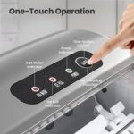 Portable Countertop Ice Maker Machine with Handle, 9 Bullet-Shaped Ice Cubes Ready in 6 Mins, 26Lbs/24H, Self-Cleaning Function with Ice Scoop and Basket for Home/Kitchen/Party (Grey) - Image 4