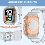 XYF Compatible for Crystal Clear Apple Watch Bands, 49mm 46mm 45mm 44mm 42mm 41mm 40mm 38mm Bumper Case for Men Women Jelly Sport Cover Strap for iWatch Ultra 3 2 Series 11 10 9 8 7 SE 6 5 4 3 - Image 4