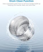 Midea Portable Washing Machine, 0.9 cu. ft with 6 Cycles, Drum Clean, Quick, Stainless Steel Tub, Transparent Lid, LED Display Washing Machine, White - Image 3