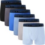 BAMBOO COOL Boys' Underwear Moisture-Wicking Brethable Boxer Briefs Soft Lightweight Tag-Free with Fly Pouch 6-Pack