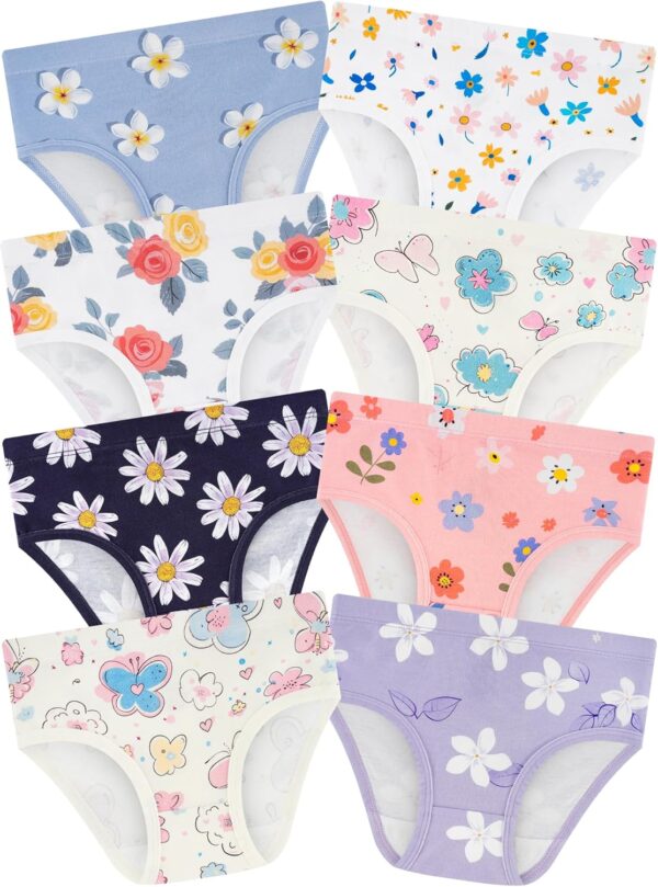 Suggest a better title and return a single title only without any other comments: Girls' Underwear,Soft Cotton Tagless Panties for Toddlers' & Little Kids' Comfort,Breathable Briefs,8-Pack
