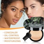 Suggest a better title and return a single title only without any other comments: Mushroom Head Air Cushion CC Cream - Tattoo Cover up BB Cream Foundation Makeup Moisturizing Concealer Long-Lasting, Cushion Foundation Full Coverage Self Adjusting (Natural) - Image 5