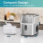 EUHOMY Nugget Ice Makers for Countertop with Ice Scoop & Basket, Self-Cleaning Sonic Pebble/Pellet Ice Maker Machine with 35lbs/24H Soft Ice for Home/Kitchen/Office, Stainless Steel, Silver - Image 7